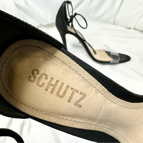 Schutz Josseana suede Clear Strap heels - Picture 16 of 17